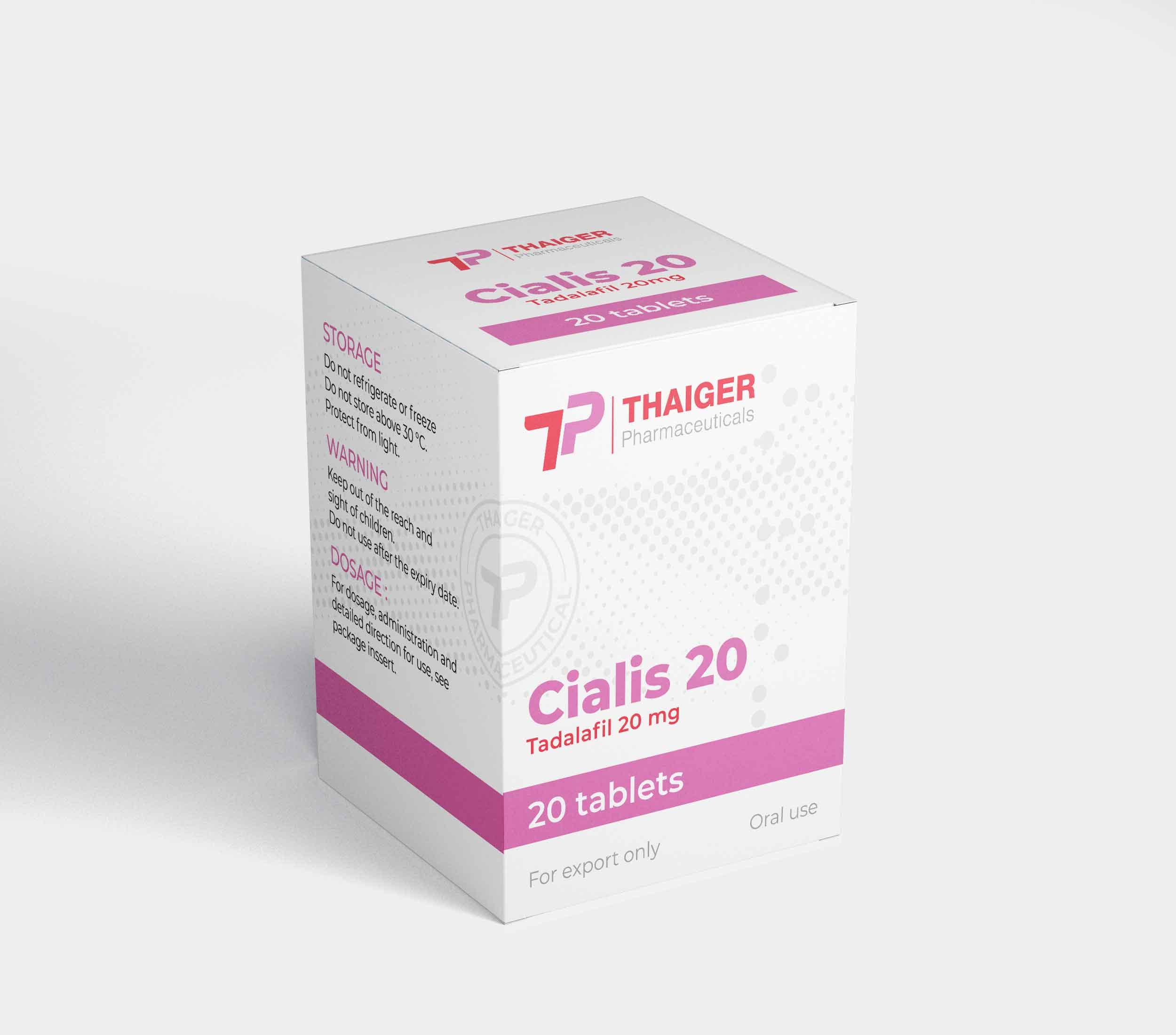 Cialis — Tadalafil 20mg × 20 tabs Oraal lab getest flacon 20mg Capsule